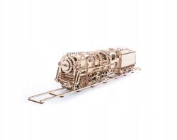 UGears gőzmozdony szerkocsival és fa építőkészlettel (70012)