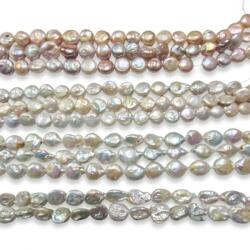  Margele Perle Cultura Albe-Roz Baroc 12-21x10-16 mm Lungime Sirag 39-40 cm