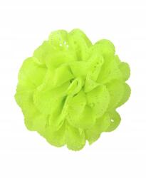  applikáció felvarró virág sárga neon chiffon nagy dísz 9cm