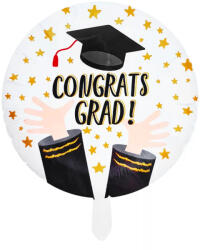  Congrats GRAD! ballagási kezes-sapkás fólia lufi 45cm