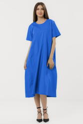Pierino Rochie din poplin de bumbac, cu croi lejer si design minimalist, albastra Talie unica