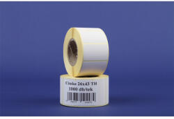  Etikett címke thermo, 26x43mm, tekercses, 1000 címke/tekercs fehér - azellato
