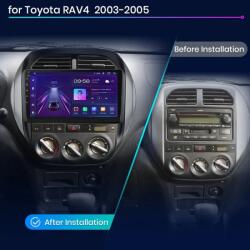 TopNAVI Toyota Rav-4 2003- 2006 9" Android multimédia autórádió érintőkijelzős fejegység - B verzió / 4GB+ 64GB Carplay WIFI (54085516624212)
