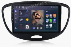 TopNAVI Hyundai i10 2007- 2013 9" Android multimédia autórádió érintőkijelzős fejegység - 4GB+ 64GB Carplay WIFI (Grand082)