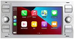 TopNAVI Ford Focus, Fiesta, Mondeo, C-Max, S-Max, Fusion, Transit, Kuga, Galaxy 7" Ezüst Android multimédia autórádió fejegység - 4GB+ 64GB Carplay WIFI (TN-FORD-FOCUS-FIESTA-2-5012)