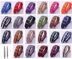  Curea Nylon Universală - 16/18/20/22 mm - Culori: Negru, Roșu, Orange, Verde, Crem, Bleumarin (WZ5659)