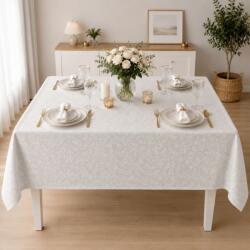 Pucioasa Fata de masa teflonata 120x160 cm, Alba cu imprimeu ornamental F8 Fata de masa