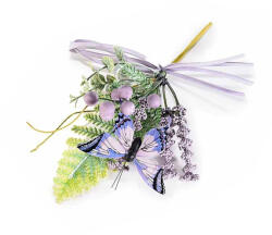 Decorer Floare artificiala multicolora si Fluturas cm 20 H (A54.46.65B)