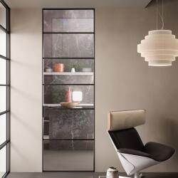 Gidea Usa stil Industrial din sticla pe profil din aluminiu - Gidea colectia G-like model LINE Fume 2100x700 (LINE)