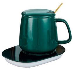  Cana ceramica cu incalzitor, lingurita, temperatura constanta 55 grade, 220V, 400 ml, verde (DZJF8ZMBM)