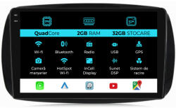 NavStore Navigatie Dedicata Smart For Four (2016 - 2021), 9 Inch, 2Gb Ram, 32Gb Stocare, Android Auto, Carplay (C16048)