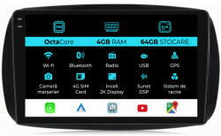 NavStore Navigatie Smart For Four (2016 - 2021), 2K, 4Gb Ram, 64Gb Stocare, Android Auto, Carplay (C16053)