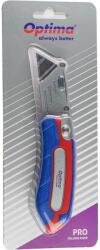 Optima Cutter Optima Pro, lama trapezoidala + 2 rezerve SK5, pliabil, clips curea, zinc cu rubber grip (OP-380000928) - forit