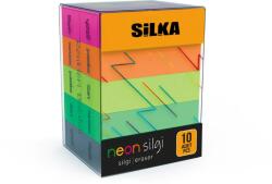 Silka Radiera pt creion, 38x10x16mm, PVC-free, nu lasa reziduuri, 10buc/set, SILKA Corner Neon - asortate (SK-503390)