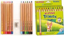 Alpino Creioane colorate triunghiulare, cutie carton, 12 culori/set, Alpino Trimax Jumbo (MS-AL000113) - forit