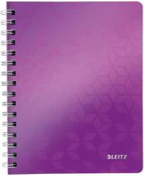Leitz Caiet de birou LEITZ WOW, PP, FSC, reciclabil, A5, 80 coli, cu spira, dictando, mov (L-46390062)