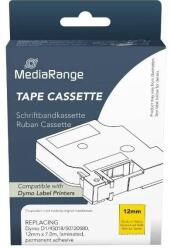 MediaRange Banda etichete MediaRange Benzile etichete Mediarange, 12mm, 7m, autocolant permanent, negru pe galben (MRDY45018)