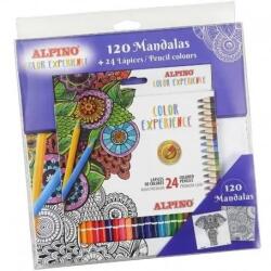 Alpino Creioane colorate, cutie carton, 24 culori/set + 120 mandale, ALPINO Color Experience - Premium (MS-AL000250) - forit