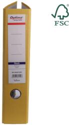 Optima - Clasic & Premium Biblioraft A4, plastifiat PP/paper, margine metalica, 75 mm, Optima Classic - galben (OP-50047503)