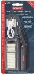 Derwent Radiera electrica DERWENT Professional, reincarcabila, cablu USB si 20 de rezerve incluse, negru (DW-2305810)