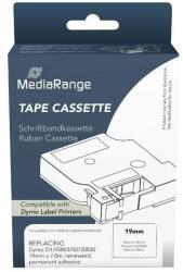 MediaRange Banda etichete MediaRange Benzile etichete Mediarange, 19mm, 7m, autocolant permanent, alb pe negru (MRDY45803)