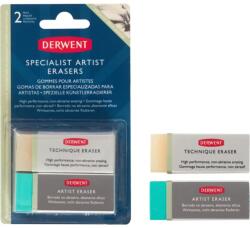 Derwent Radiera Derwent Professional, 2 buc/set, crem pentru desen tehnic si albastra pentru creioane soft (DW-2305815)