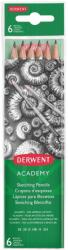 Derwent Creioane Grafit 2H-3B DERWENT Academy, blister, 6 buc/set, negru (DW-2300086) - forit
