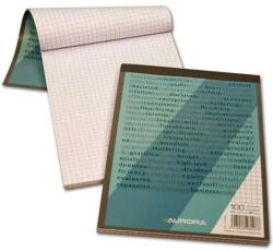 Aurora Blocnotes capsat, A5, 100 file - 60g/mp, microperforatii, Aurora Office - matematica (2100GQ5)
