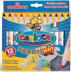 CARIOCA Carioca pentru textile, varf gros 6mm, 12 culori/cutie, CARIOCA CromaTex (CA-40957)