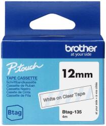 Brother Banda etichete Brother Benzi etichete Brother BTAG-135, alb pe transparent, 12mm x 4m (BTAG135)