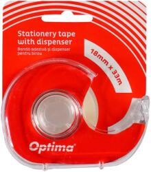Optima Dispenser cu banda adeziva transparenta 18mm x 33m, Optima - transparent (OP-63401833D)