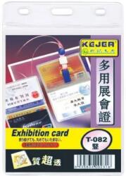 Kejea Buzunar PP pentru ID carduri cu lanyard, orizontal, 85mmx54mm, 5 buc/set- rosu (KJ-T-1111H-RE)