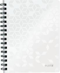 Leitz Caiet de birou LEITZ WOW, PP, FSC, reciclabil, A5, 80 coli, cu spira, matematica, alb (L-46410001)
