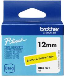 Brother Banda etichete Brother Benzi etichete Brother BTAG-631, 12mm, negru pe galben, 4m (BTAG631)