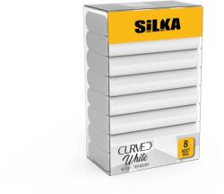 Silka Radiera pentru creion, 42x8x23mm, PVC-free, nu lasa reziduuri, 8buc/set, SILKA Curved White - albe (SK-502850)