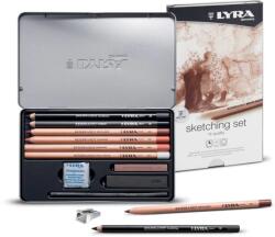LYRA Creioane + accesorii, LYRA Rembrandt Sketching, pentru desene si schite, 11 piese/cutie metalica (LR-002051110)