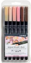 LYRA Markere LYRA Aqua Brush Duo, 2 capete (brush + 1mm), 6 culori ale pielii/blister (LR-006521062)