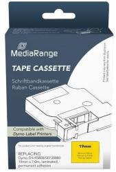 MediaRange Banda etichete MediaRange Benzile etichete Mediarange, 19mm, 7m, autocolant permanent, negru pe galben (MRDY45808)