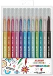 Alpino Marker cu sclipici, varf 3, 3 mm, 12 buc/set, ALPINO (MS-AR001084)