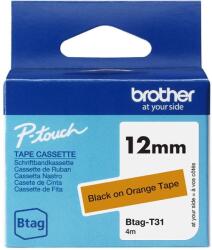Brother Banda etichete Brother Banda etichete Brother BTAG-T31, 12mm, negru pe portocaliu, 4m (BTAGT31)