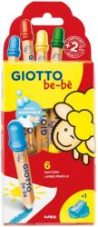 GIOTTO Creioane colorate jumbo + ascutitoare, 6 culori/cutie, GIOTTO be-be (GT-000477600)