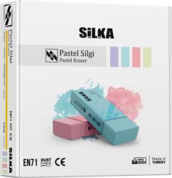 Silka Radiera pentru creion, 59.5x22x11mm, PVC-free, nu lasa reziduuri, SILKA Pastel - culori asortate (SK-501068)