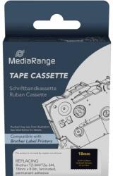 MediaRange Banda etichete MediaRange Benzile etichete Mediarange, 18mm, 8m, autocolant permanent, auriu pe negru (MRBTZ344)