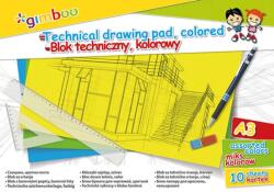 GIMBOO Bloc desen A3, 10 file - 150gsm, coperta carton, GIMBOO - foi color asortate (GB-7540BTS17-99K)