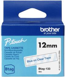 Brother Banda etichete Brother Benzi etichete Brother BTAG-133, albastru pe transparent, 12mm x 4m (BTAG133)