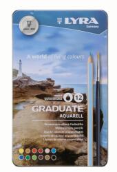 LYRA Creioane colorate LYRA Graduate Aquarell, 12 culori+pensula/cutie metalica (LR-002881120)