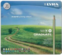 LYRA Creioane colorate LYRA Graduate Graphite, 24 culori/cutie metalica (LR-002871240)