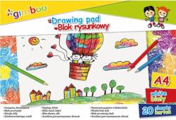 GIMBOO Bloc desen A4, 20 file - 70gsm, coperta carton, GIMBOO - foi albe (GB-7531BTS17-99)