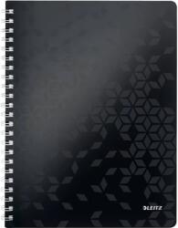 Leitz Caiet de birou LEITZ WOW, PP, FSC, reciclabil, A4, 80 coli, cu spira, dictando, negru (L-46370095)