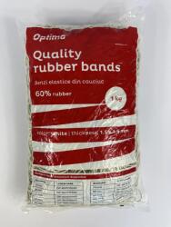 Optima Benzi elastice Optima Elastice pentru bani, 60% cauciuc, 1kg/punga, D100, grosime 1.5mm x 1.5mm, Optima - albe (OP-601015100)